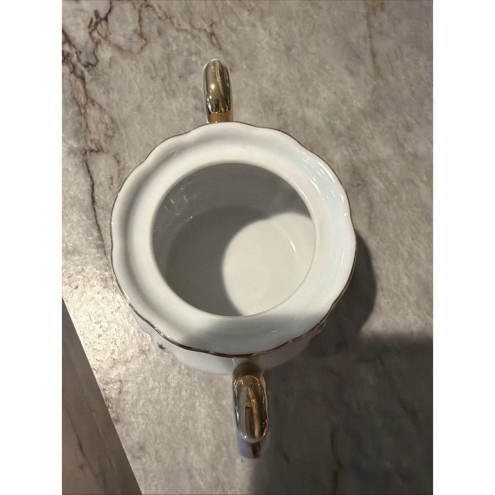 Vtg Lefton Order‎ of the Eastern Star 1950s Porcelain Sugar Bowl Gold Trim